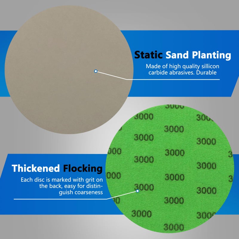 Vibra-TITE 3000 Grit 5 Inch Sanding Discs, VIBRATITE 70 Pieces Hook and Loop Wet Dry Sandpaper Round Sand Paper Pads for Orbital Sander Grinding Polishing Finishing - Image 4